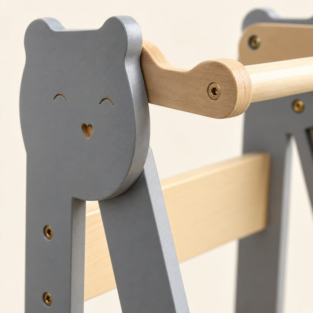 Tour d'apprentissage pliable en bois — se range à plat, dès 18 mois