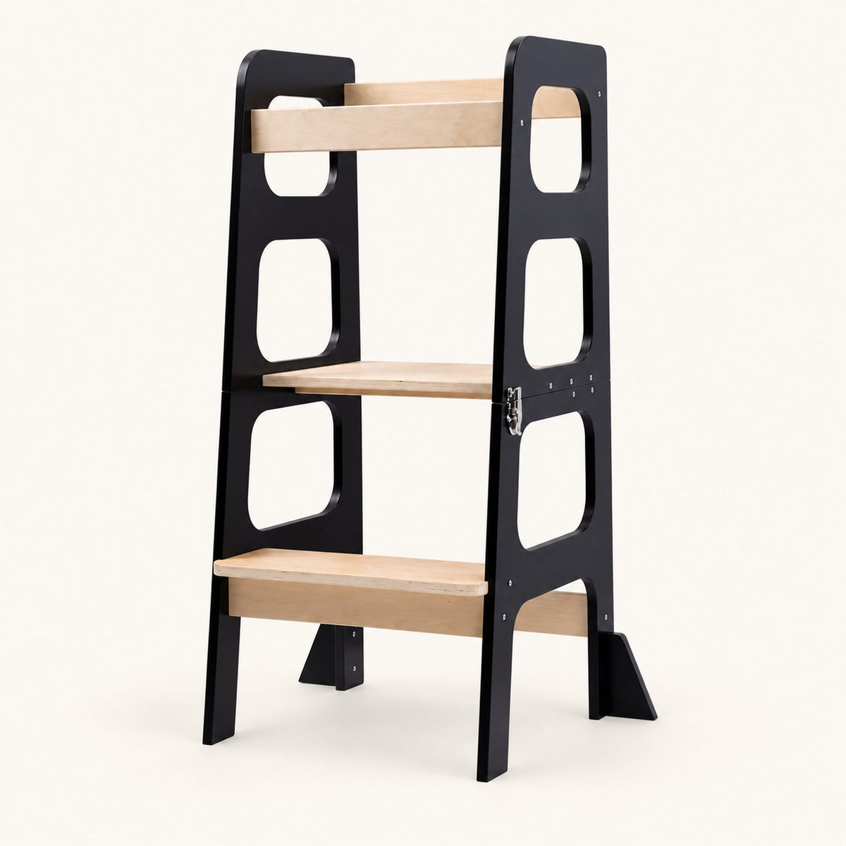 Tour d'apprentissage 3-en-1 en bois — tour, table et tableau noir