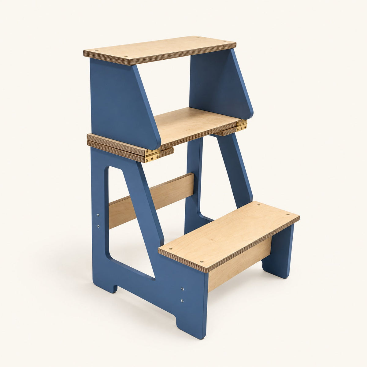 Marchepied pliant 2-en-1 en bois — chaise et marchepied enfant