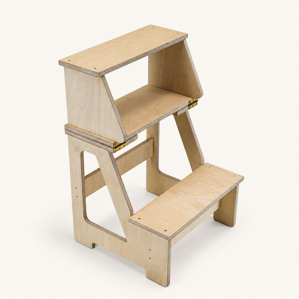 Marchepied pliant 2-en-1 en bois — chaise et marchepied enfant