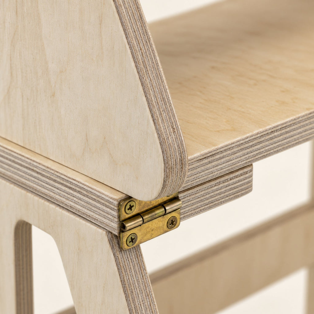 Marchepied pliant 2-en-1 en bois — chaise et marchepied enfant