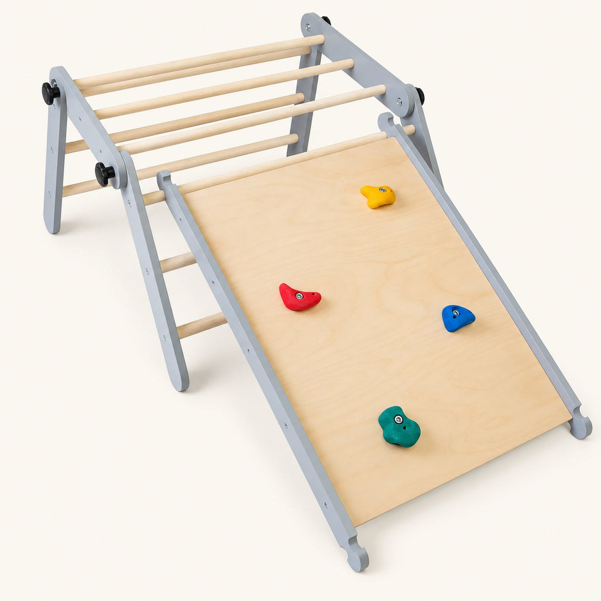 Triangle Pikler pliable en hêtre — motricité libre, dès 10 mois