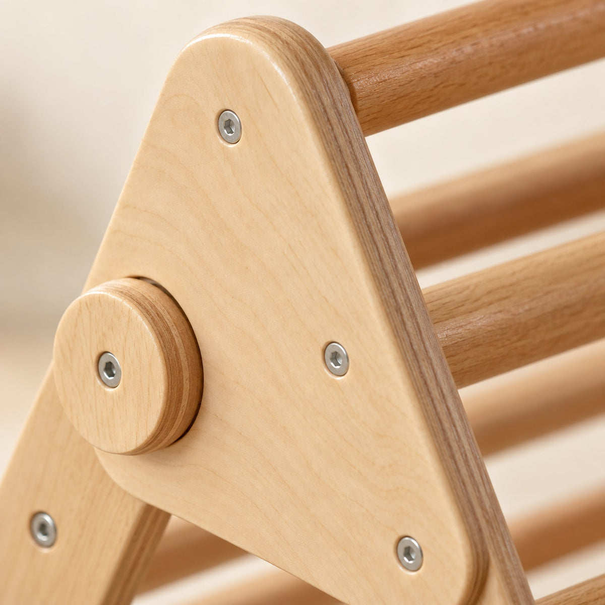 Ensemble Pikler 3 pièces — triangle, arche et rampe en bois