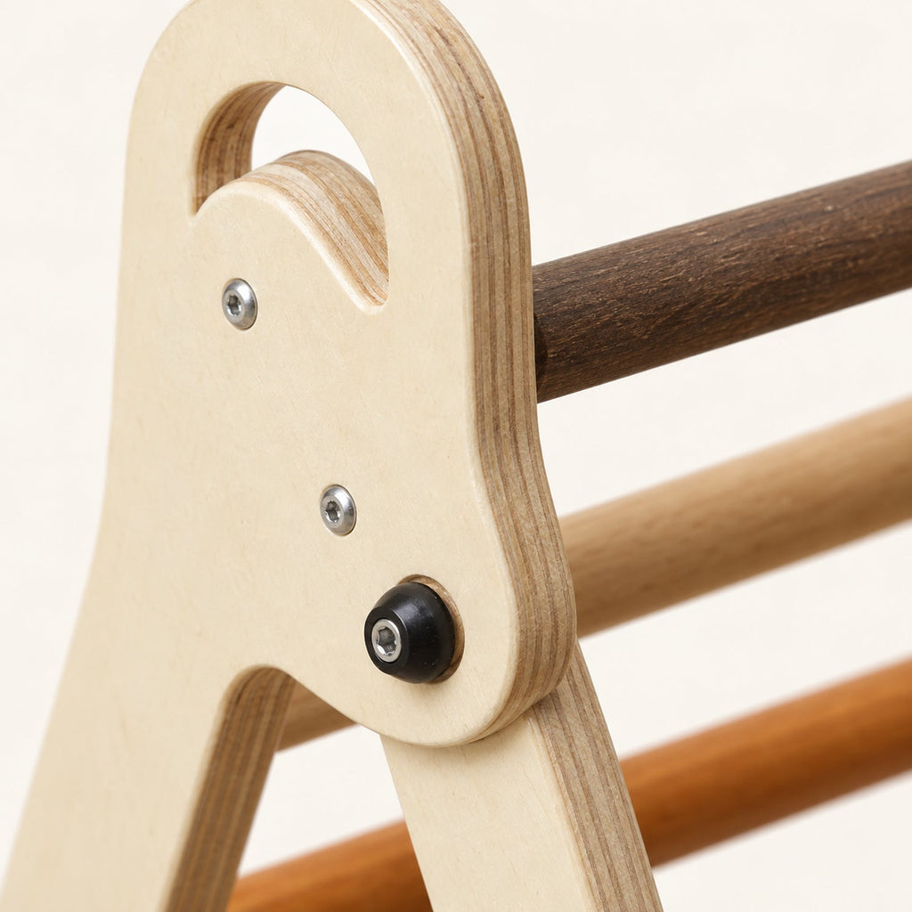 Grand kit Pikler — triangle pliable, toboggan et arche en bois