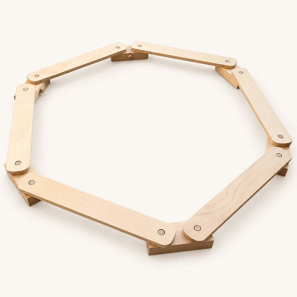 Parcours d'équilibre modulaire en bois — dès 3 ans
