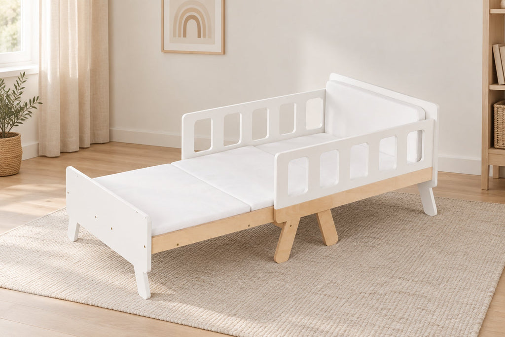 Lit Montessori évolutif 2-en-1 — lit et canapé, matelas inclus