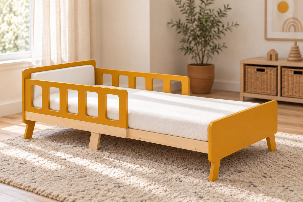 Lit Montessori évolutif 2-en-1 — lit et canapé, matelas inclus