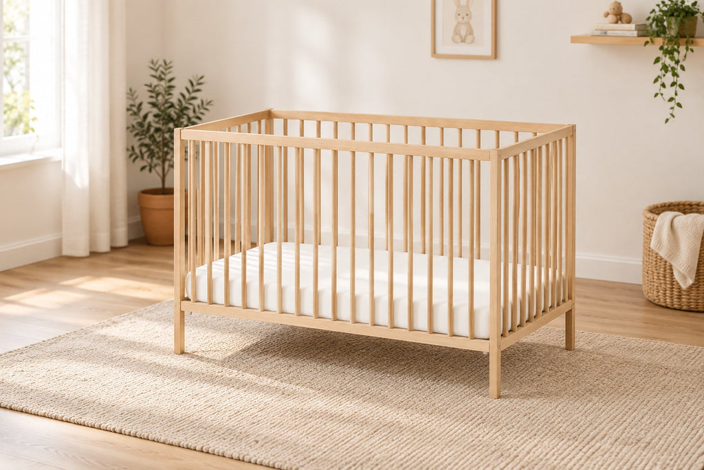Lit cabane Montessori au sol 70 x 140 cm — barrière amovible