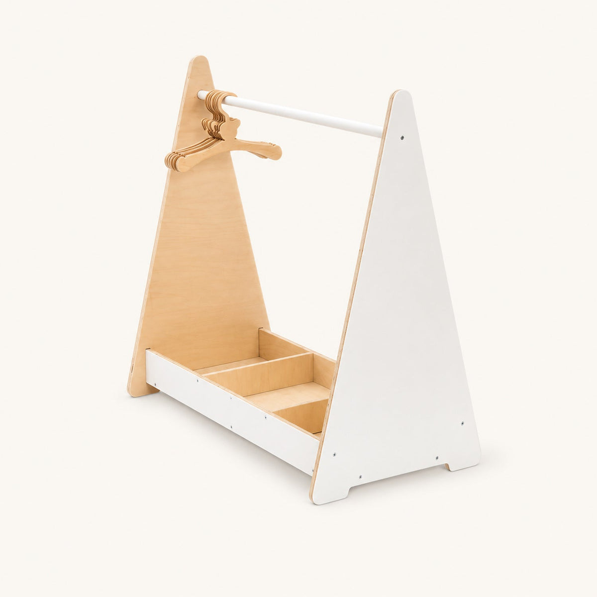 Portant à vêtements enfant en bois — hauteur d'enfant