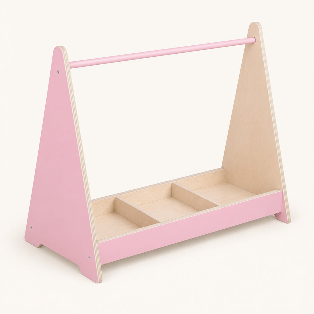 Portant à vêtements enfant en bois — hauteur d'enfant