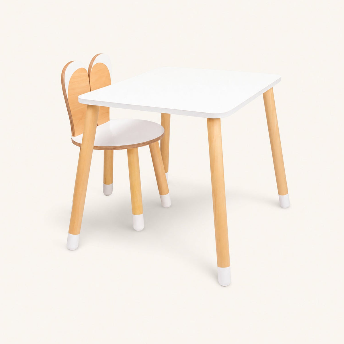 Table et 2 chaises enfant en hêtre — dès 18 mois