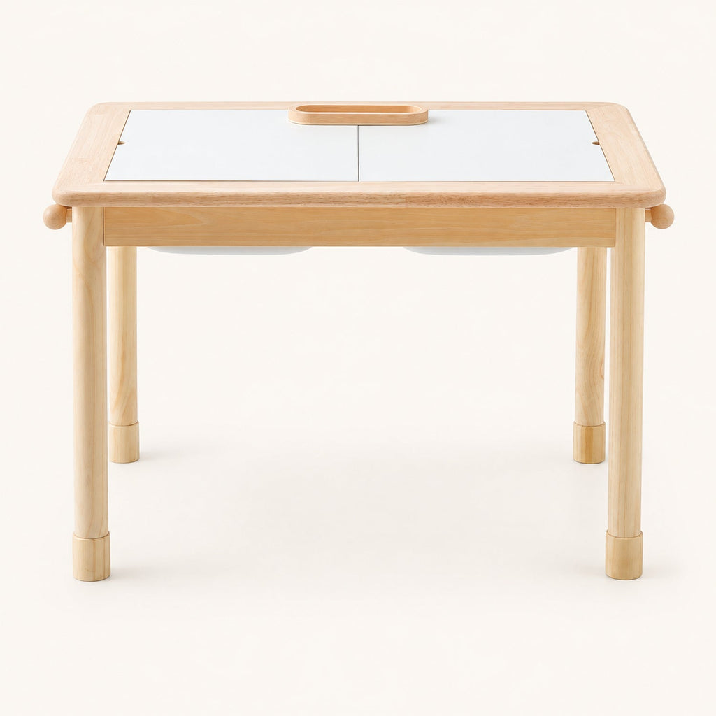 Table sensorielle réglable — eau, sable et semoule