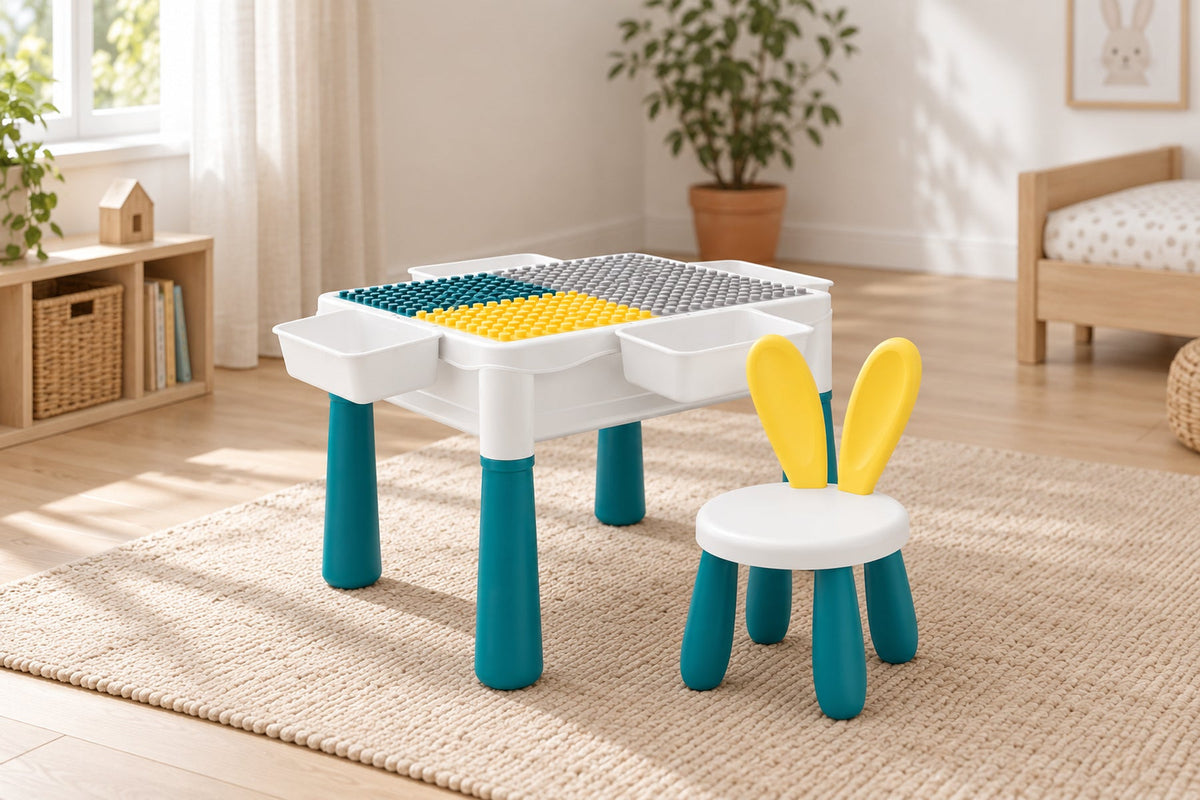 Table de sable et d'eau 5-en-1 avec rangement