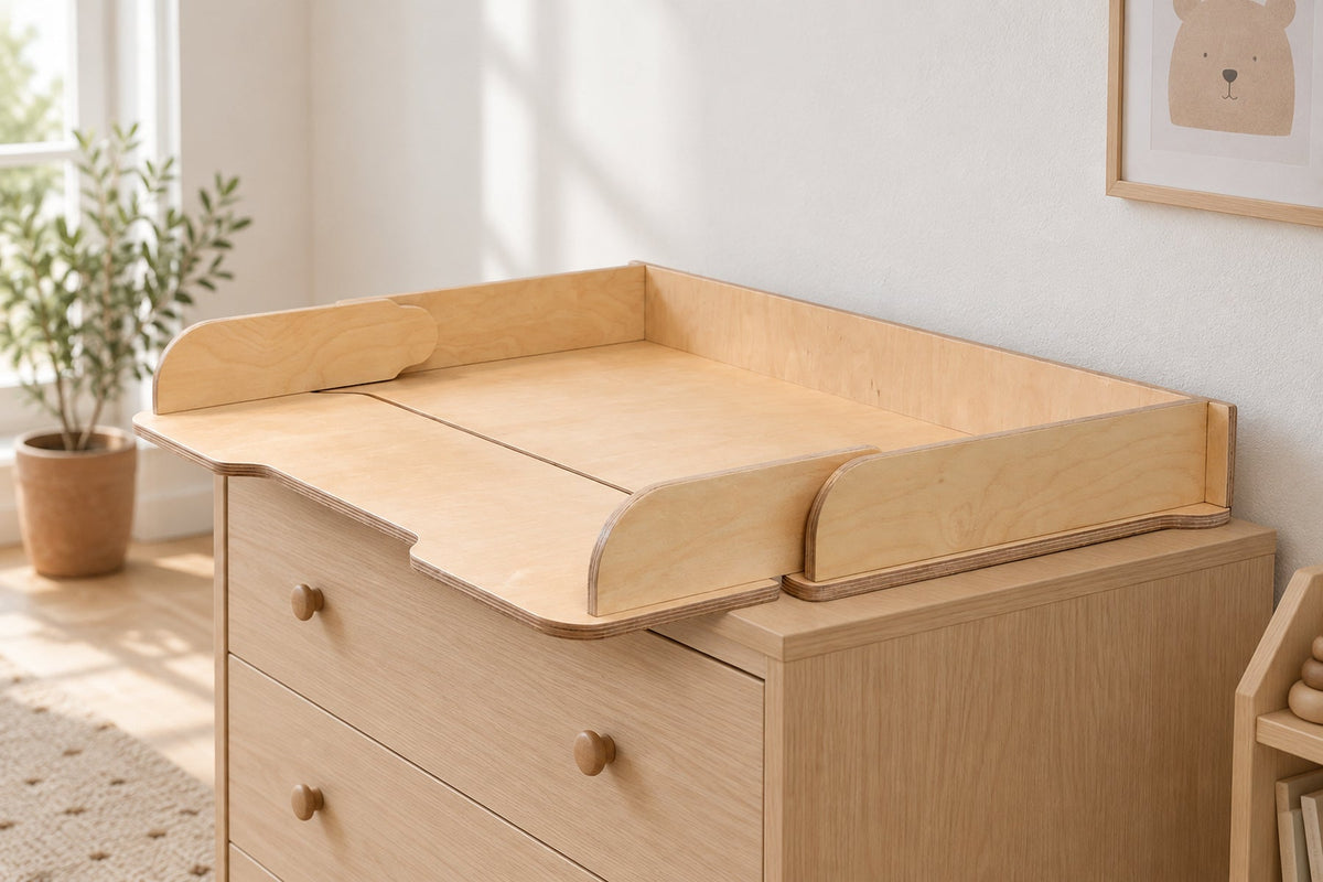 Plan à langer en bois pour commode — plateau peu encombrant