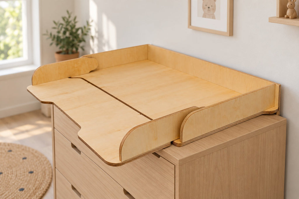 Plan à langer en bois pour commode — plateau peu encombrant