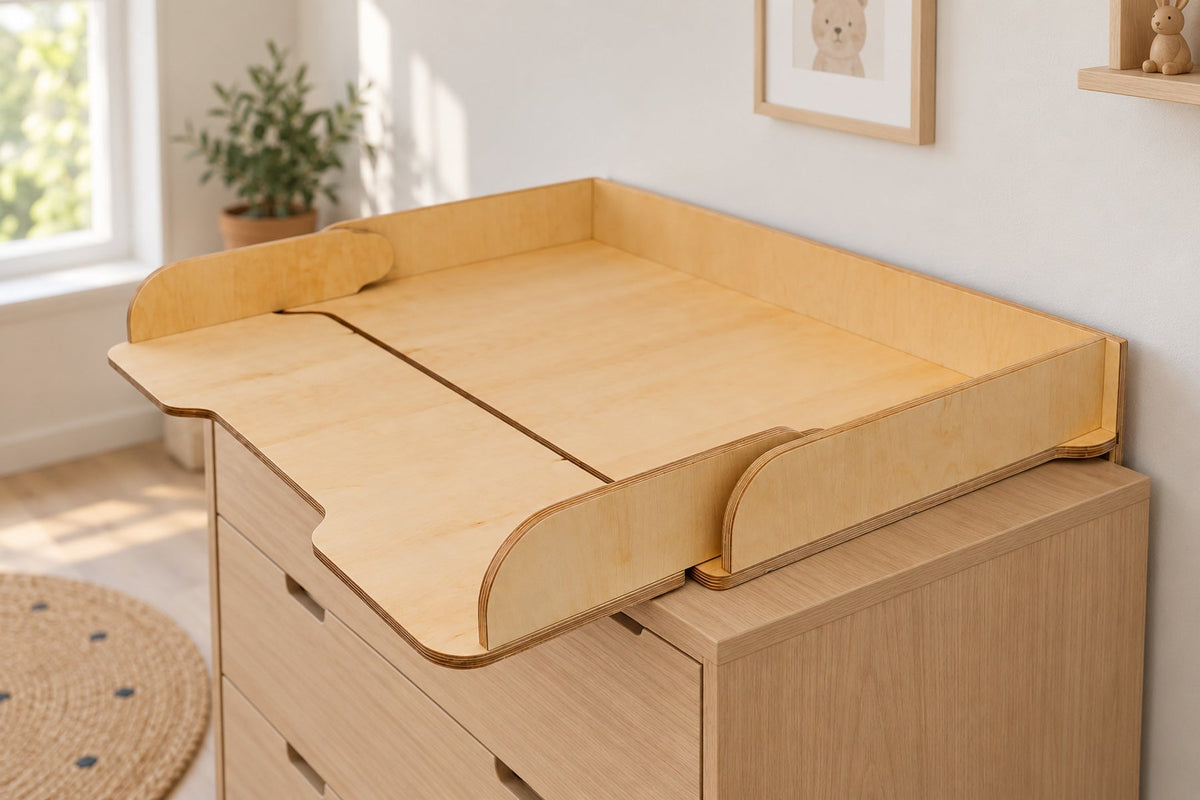 Plan à langer en bois pour commode — plateau peu encombrant