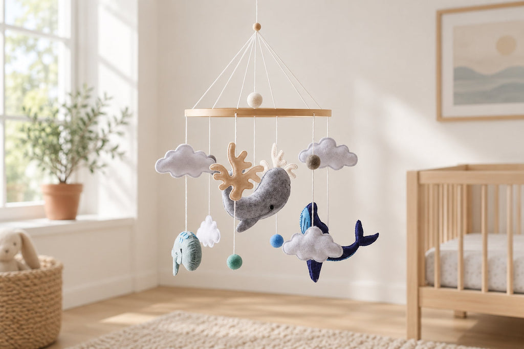 Lot de 3 mobiles Montessori — Munari, octaèdres et Gobbi