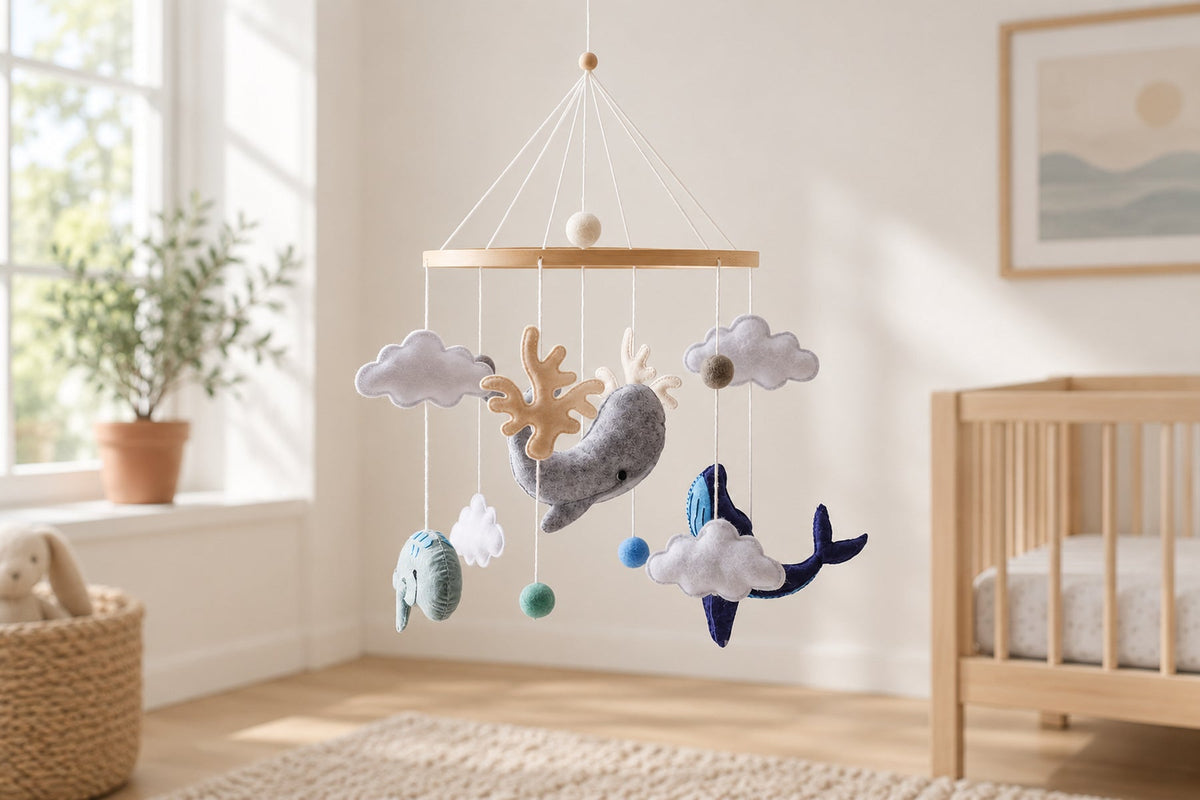 Lot de 3 mobiles Montessori — Munari, octaèdres et Gobbi